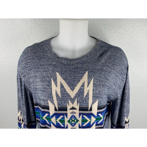 On The Byas Unisex Large Gray Sweater Aztec Southwestern Geometric Lightweight - Picture 2 of 6